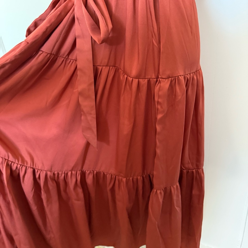 Chic City Tiered Sweetness Midi Dress - paprika M/ 18 - Picture 5 of 10